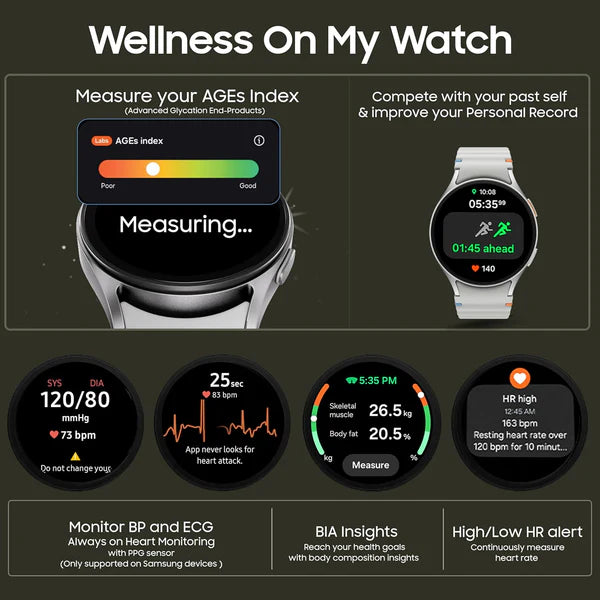 Smart Watch7 : AI-Powered (44mm, Green, BT+LTE) with 3nm Processor | Dual GPS | Sapphire Glass & Armour Aluminum | 5ATM & IP68 | HR, SpO2, BP & ECG Monitor | 1-Year Warranty | 14-Day Hassle-Free Returns + Free Earbuds Pro2 [Imported Quality]